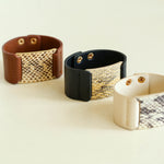 Load image into Gallery viewer, Snakeskin Color Block Wide Cuff Bracelet Women N6C003