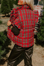 Load image into Gallery viewer, Quilted Plaid Vest Women Red N5A515