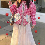 Load image into Gallery viewer, Fashion Plaid Panel Quilted Jacket Women N5A576