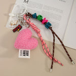 Load image into Gallery viewer, Sweet Cool Plush Heart LOVE Bag Charm Keychain Rope S5P944