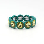 Load image into Gallery viewer, Enamel Flower Bangle Color Crystal Glass Stove S5P031