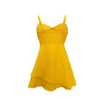 Load image into Gallery viewer, Yellow Bow Pure Beach Mini Dress Women N5A941