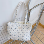 Load image into Gallery viewer, Pastel Floral Quilted Tote Bag Women Large S5P649