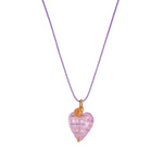 Load image into Gallery viewer, Enamel Drop Heart Necklace Glass Pendant Handmade S5P886