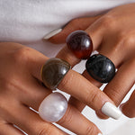 Load image into Gallery viewer, Vintage Resin Ombré Circle Geometric Ring Women N6H093