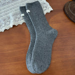 Load image into Gallery viewer, Thick Thermal Crew Socks Wool Blend Striped Cuffed M5A304
