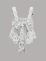 Load image into Gallery viewer, Blue Square Neck Double Strap Tank Top Women N5A926