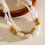 Load image into Gallery viewer, Vintage Double Layer Pearl Beaded Geometric Choker N6H147