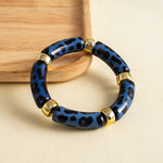 Load image into Gallery viewer, Womens Leopard Print Acrylic Beaded Bracelet N6K126