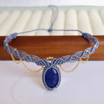 Load image into Gallery viewer, Lapis Lazuli Beaded Choker Bohemian Stone Necklace S5P188
