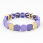 Load image into Gallery viewer, Enamel Bead Geometric Bangle Alloy Violet Matte S5P181