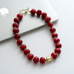 Load image into Gallery viewer, Vintage Acrylic Ombré Beaded Geometric Necklace N6H068