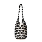 Load image into Gallery viewer, Hand-Woven Wood Bead Cylinder Bucket Bag Drawstring S5P383