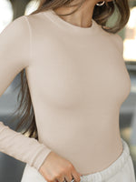 Load image into Gallery viewer, Ribbed Round Neck Long Sleeve T-Shirt Women Slim Fit N6A185