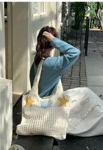 Load image into Gallery viewer, Starfish Shell Knit Tote Beach Bag Large Capacity N6C053