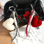 Load image into Gallery viewer, Simple Heart Bow Woven Rope Bag Charm Keychain S5P926
