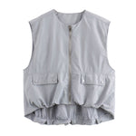 Load image into Gallery viewer, Relaxed Zip Vest Women Casual Cardigan Style N6A172
