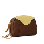 Load image into Gallery viewer, Top Grain Leather Elephant Card Holder Mini Wallet N6G093