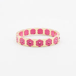 Load image into Gallery viewer, Floral Cuff Enamel Steel Crystal-Studded Elastic S5P141