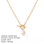 Load image into Gallery viewer, Baroque Freshwater Pearl Cross Chain Necklace N6H169