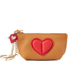 Load image into Gallery viewer, Top Grain Leather Heart Zipper Key Wallet Women Mini S5P933