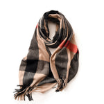 Load image into Gallery viewer, Check Print Faux Cashmere Wrap with Fringe M5A224