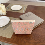 Load image into Gallery viewer, Women's Floral Embroidered Cotton Linen Cosmetic Bag N6J272
