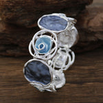 Load image into Gallery viewer, Hand-Painted Geometric Rose Stretch Bangle N6C214