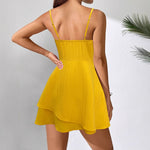 Load image into Gallery viewer, Yellow Bow Pure Beach Mini Dress Women N5A941