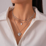 Load image into Gallery viewer, Vintage Faux Pearl Heart Layered Sweater Chain Women N6H149