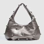 Load image into Gallery viewer, Metallic Finish Structured Pouch with Rivet Accents S5P466