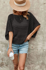 Load image into Gallery viewer, Round Neck Solid Bat Sleeve Loose Knit Top Women N6A075