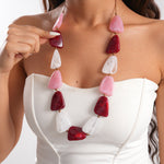 Load image into Gallery viewer, Womens Vintage Marbled Irregular Acrylic Necklace N6K184