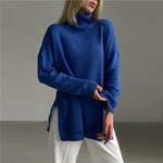Load image into Gallery viewer, Side Slit Relaxed Knit Sweater Women Multiple Colors N5A536