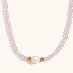 Load image into Gallery viewer, Amethyst Steel Pearl Shell Necklace Gold Plated Retro S5P236