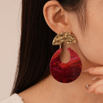 Load image into Gallery viewer, Huggie Resin Earrings U-Shaped Silver-Plated Swirled S5P112