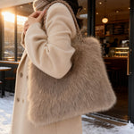 Load image into Gallery viewer, Plush Commuter Tote Bag Women Large Capacity Shoulder S5P724