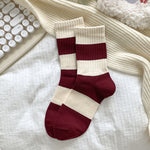 Load image into Gallery viewer, Red Stripe Sport Socks Women Cotton Mid Calf Athletic M5A292