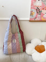 Load image into Gallery viewer, Women's Color-Block Quilted Cotton Tote Bag N6J192