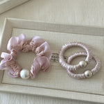 Load image into Gallery viewer, Polka Dot Pearl Mini Scrunchie High Elasticity Women N6H187