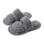 Load image into Gallery viewer, Double Striped Plush Slippers Women Open Toe Curly M5A281