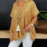Load image into Gallery viewer, Womens Urban Sparkle V Neck Top Multi N25A058