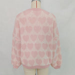 Load image into Gallery viewer, Short Knit Sweater Women Sweet Heart Jacquard N5A873