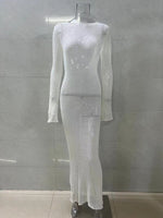 Load image into Gallery viewer, Sheer Vacation Cover-up Backless Knit Dress Women N6A058