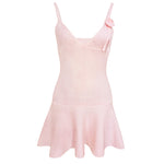 Load image into Gallery viewer, Floral Rib Knit Slip Dress Strappy Rabbit Velvet N5A797