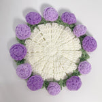 Load image into Gallery viewer, Handmade Rose Bouquet Coaster Crochet Cotton Round N6G049