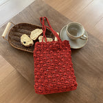 Load image into Gallery viewer, Handmade Metallic Thread Woven Crochet Shoulder Bag N6A116