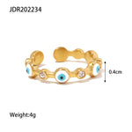 Load image into Gallery viewer, Evil Eye Adjustable Ring Hand-Drip Enamel Steel S5P063