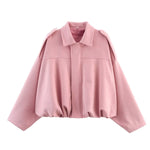 Load image into Gallery viewer, Suede Touch Bomber Jacket Notch Collar N5Z242