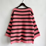 Load image into Gallery viewer, Off Shoulder Stripe Knit Sweater Women Loose Fit N5A845